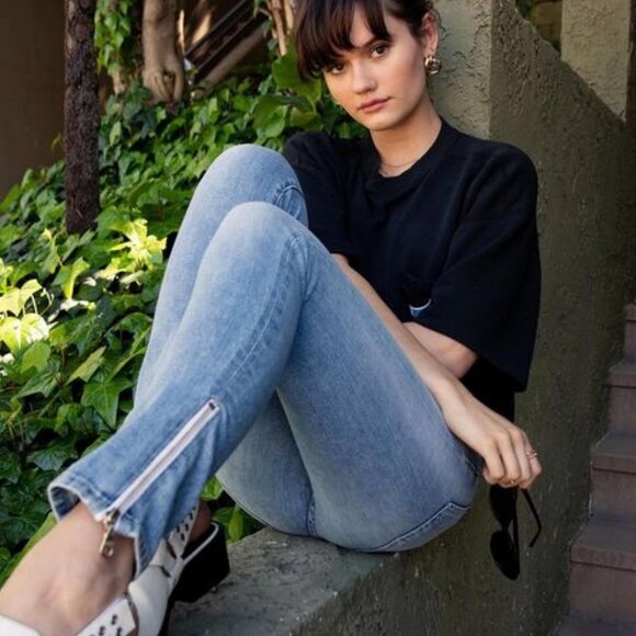 Fidelity Denim Mila Ankle Zip Jeans Bastille Light Wash Size 27‎ Made in USA - Picture 2 of 16